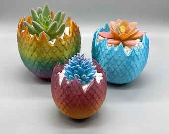 Dragon Egg Planter: 3D-Printed PLA Succulent Pot