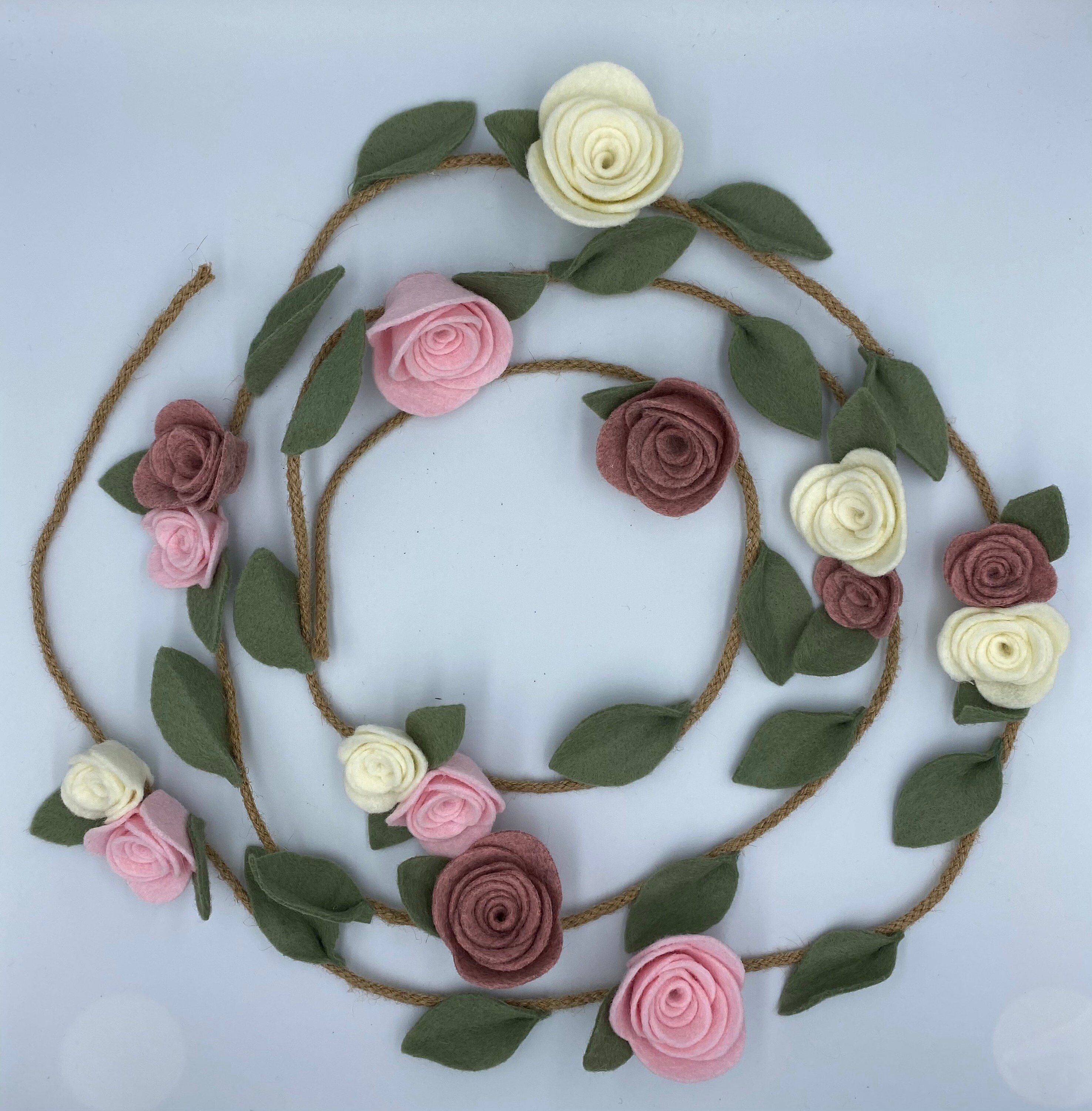 Felt flower garland felt flowers garland decoration Etsy