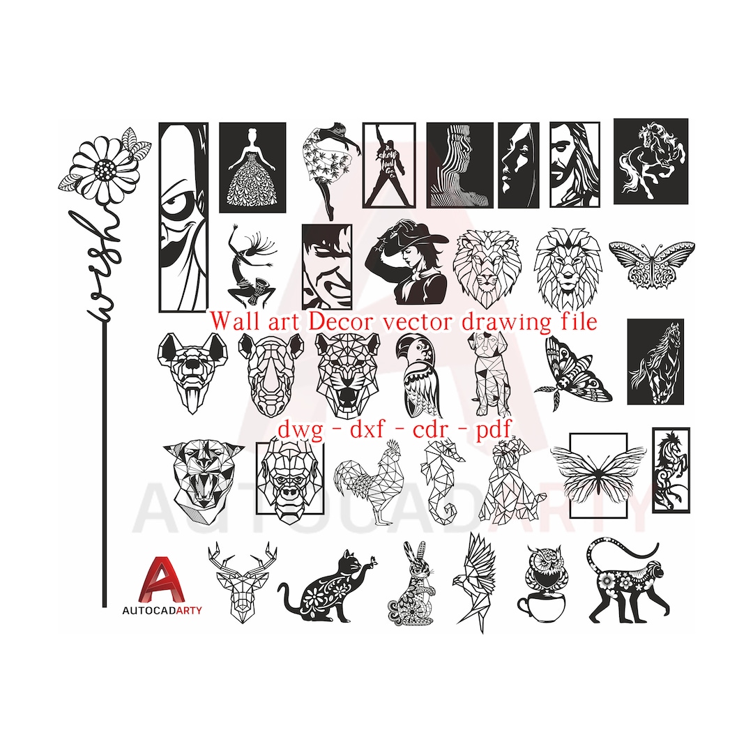 Svg Draw Files Wall Art Decor Vector Drawing File for Laser Cutting ,plasma Cutting ...