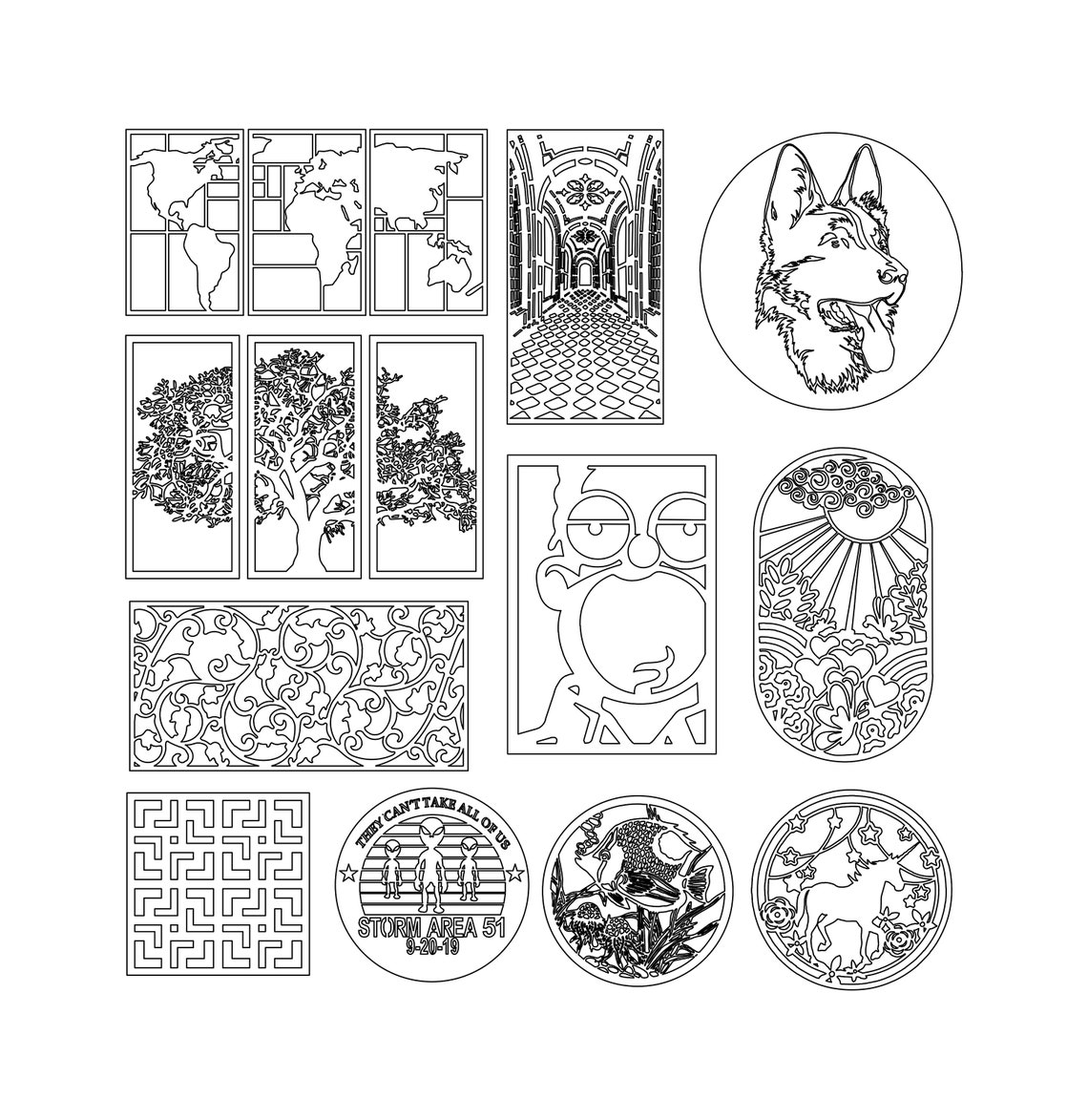 Svg Draw Files Wall Art Decor Vector Drawing File for Laser Cutting ,plasma Cuttingdxf ...