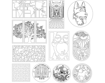 Archivo de dibujo vectorial de decoración de arte de pared para corte por láser, corte por plasma (dxf, dwg, pdf) Máquina CNC de metal y madera