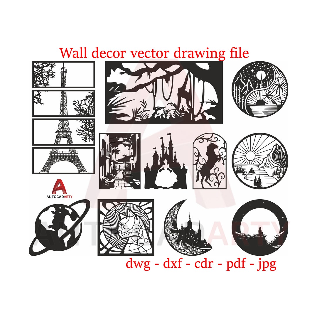 Svg Draw Files Wall Art Decor Vector Drawing File for Laser Cutting ,plasma Cutting ...