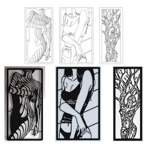 Archivo de dibujo vectorial de decoración de arte de pared para corte por láser, corte por plasma (dxf, dwg, pdf) Máquina CNC de metal y madera