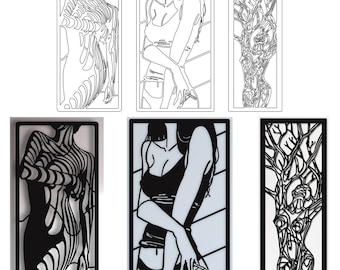 Archivo de dibujo vectorial de decoración de arte de pared para corte por láser, corte por plasma (dxf, dwg, pdf) Máquina CNC de metal y madera