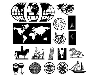 Archivo de dibujo vectorial de decoración de arte de pared para corte por láser, corte por plasma (dxf, dwg, pdf) Máquina CNC de metal y madera