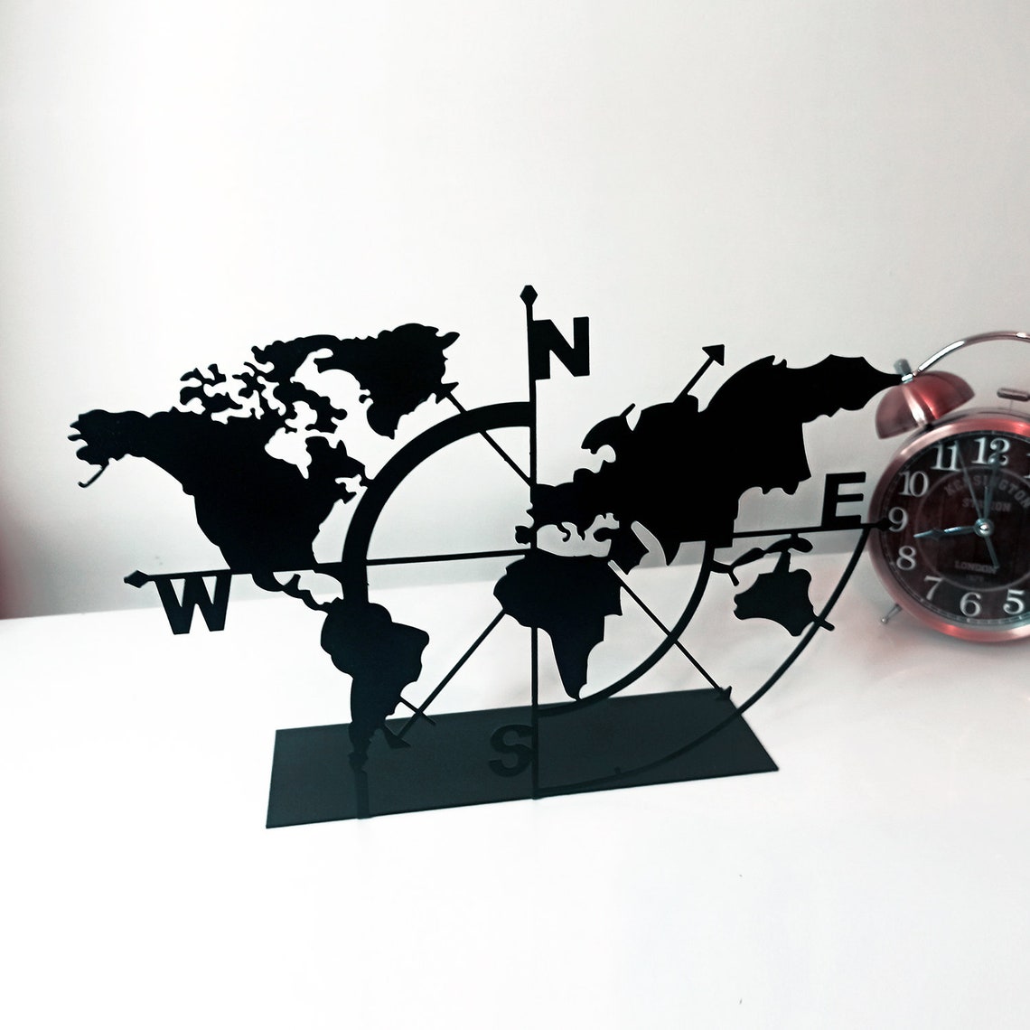 World Map Compass Detailed Autocad Drawing Dxf Dwg Etsy