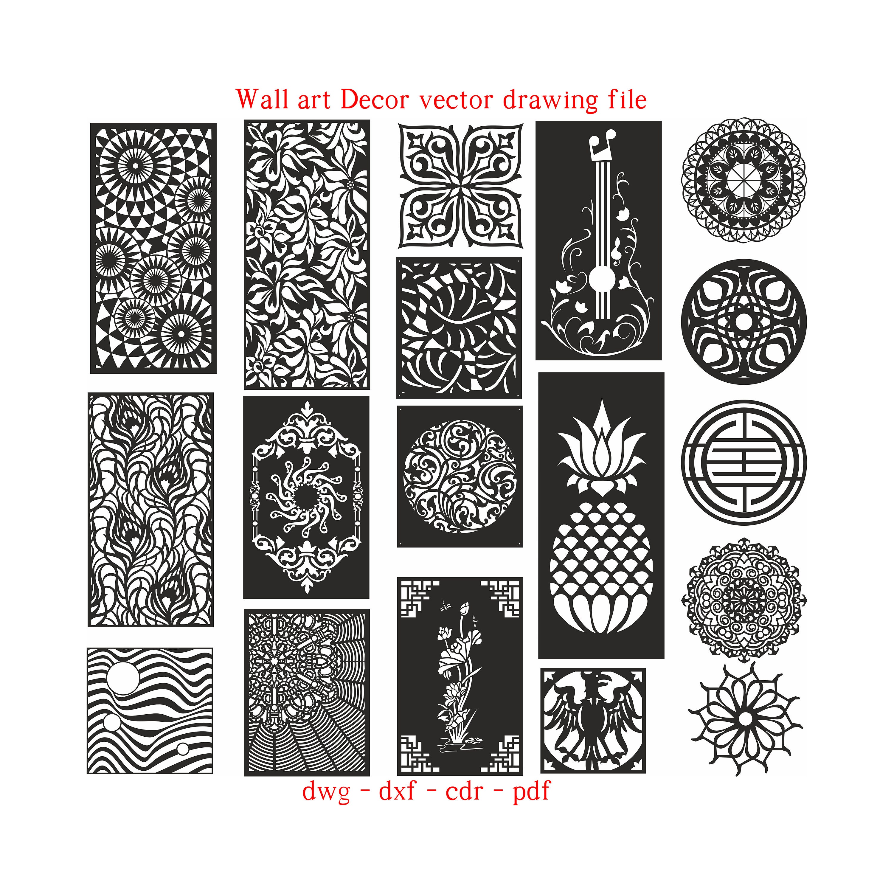 Svg Draw Files Wall Art Decor Vector Drawing File for Laser Cutting ,plasma Cutting ...