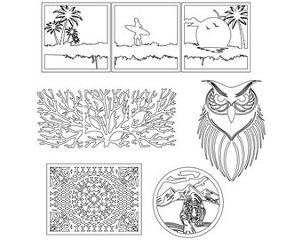 Archivo de dibujo vectorial de decoración de arte de pared para corte por láser, corte por plasma (dxf, dwg, pdf) Máquina CNC de metal y madera