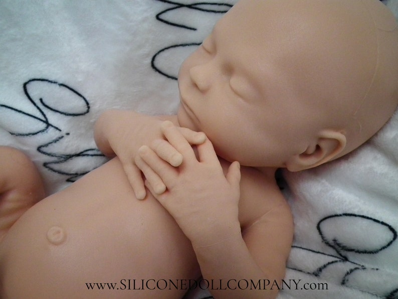 16" Full Body Platinum Silicone Baby Girl Doll Reborn - Blank Unpainted - with Drink/Wet - The Silicone Doll Company image 4