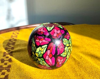 Ultra Rare 90s Psychedelic Magic Glow Stained Glass Candle in Sunshine