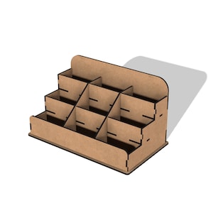 9 Slot Display 6mm - Vector for Laser Cutting - Svg Dxf Ai Cdr Pdf - Glowforge