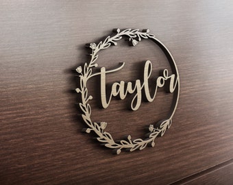 Roses Ornament Name Wreath - Vector for Laser Cutting - Svg, Ai, Dxf, Cdr, Pdf