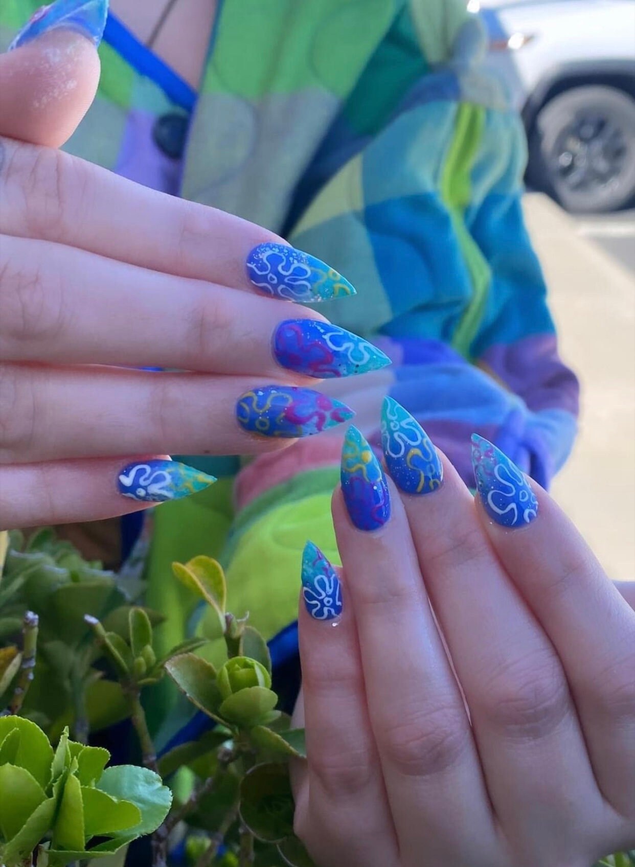 Uñas del cielo de Bob Esponja: azul vibrante a una mezcla - Etsy México