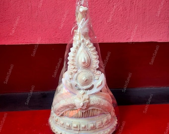 Bengali Wedding Topor Mukut Set, Shola Wood Headgear