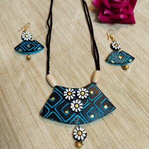 Yellow - Bishnupur Handpainted Terracotta Necklace Set