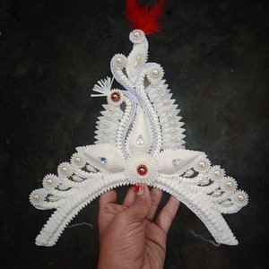 Wedding Mukut for Bengali Bride Shola Mukut Indian Bridal Crown Classical Dance Indian Topor Women Bangali Tiara Designer Mukut