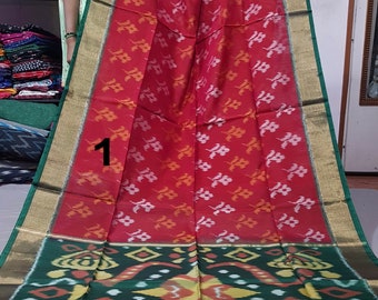 Pochampally Silk Saree With Zari Border/ Pochampally Ikkat Silk Sari For Women