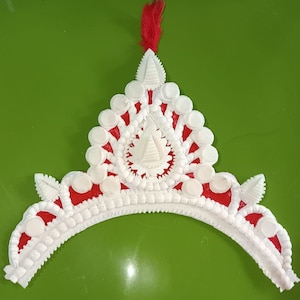 Mukut for Bride Wedding Shola Mukut for Bengali Wedding Indian Bridal Crown Classical Dance Indian Topor Women Bangali Tiara Designer Mukut