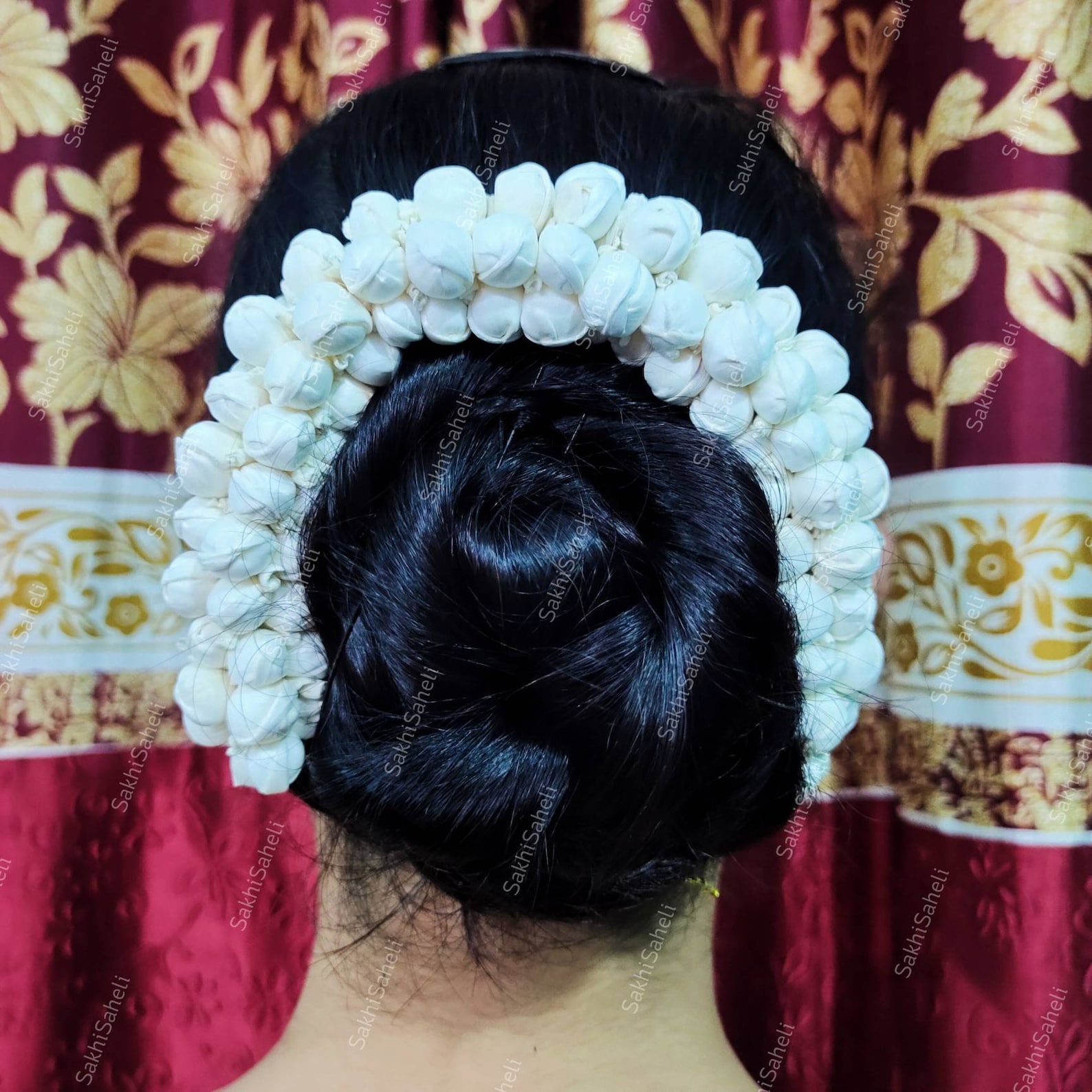 Artificial Gajra for Hair White Mogra Jasmine Veni Reusable Etsy