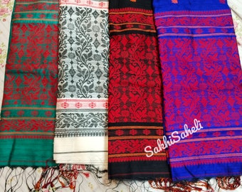 Authentic Wash Matka Jamdani Saree With Blouse Piece/ Original Motka Reshom Jamdani With All Over Work/ Pure Bengal Handloom Saree For Women