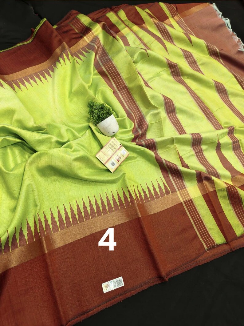 Saree Tag Pure Raw Silk Saree With Silk Mark Tag/ Pure Raw Silk Sari With Ikkat ...
