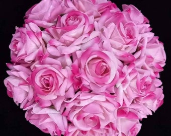Rose Pink Hair Bun Gajra Reusable Bun Flower Jewelry for Wedding Bridal Juda for Bride Indian Floral Bun Bollywood Style Classical Dance