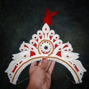 Bengali Wedding Mukut for Bride Shola Mukut Indian Bridal Crown Classical Dance Indian Topor Women Bangali Tiara Designer Mukut