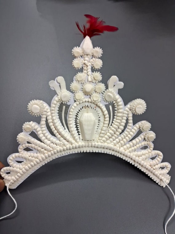 Mukut for Bride Wedding Shola Mukut for Bengali Wedding Indian Bridal Crown Classical Dance Indian Topor Women Bangali Tiara Designer Mukut Etsy UK