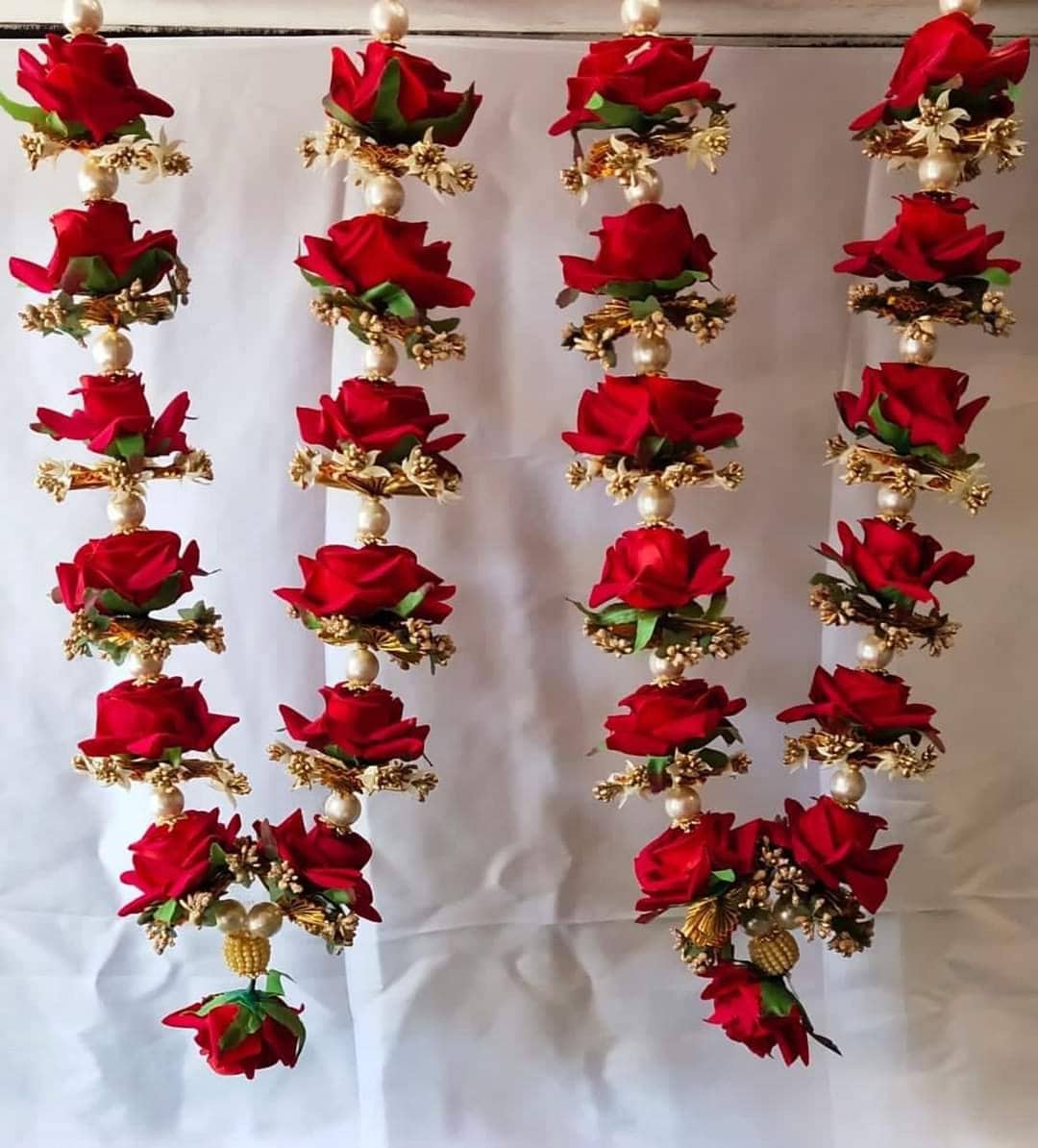 Varmala Set for Bride & Groom Jaymala Artificial Flower Garland Rose