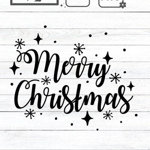 Merry Christmas SVG, Xmas PNG, Shirt, Sign, Design, Sublimation, Cricut, Silhouette, Snow, Winter, Happy Holidays, Clipart, Stars, Retro