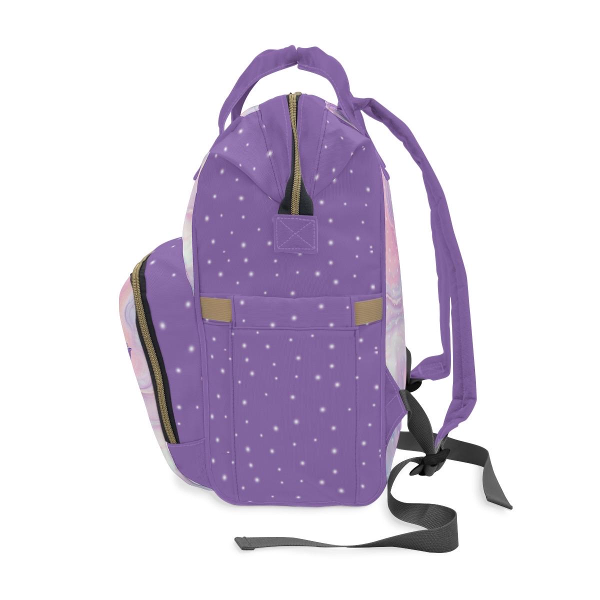 Personalized Diaper Backpack - Fantasy Purple Butterfly Design With Name