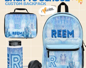 Personalized Frozen Elsa Backpack Set: Kids School Travel