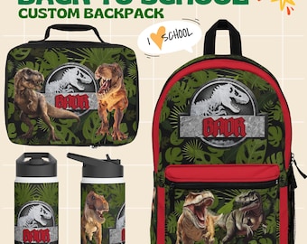 Mochila personalizada con dinosaurio T-Rex: Viajes escolares para niños