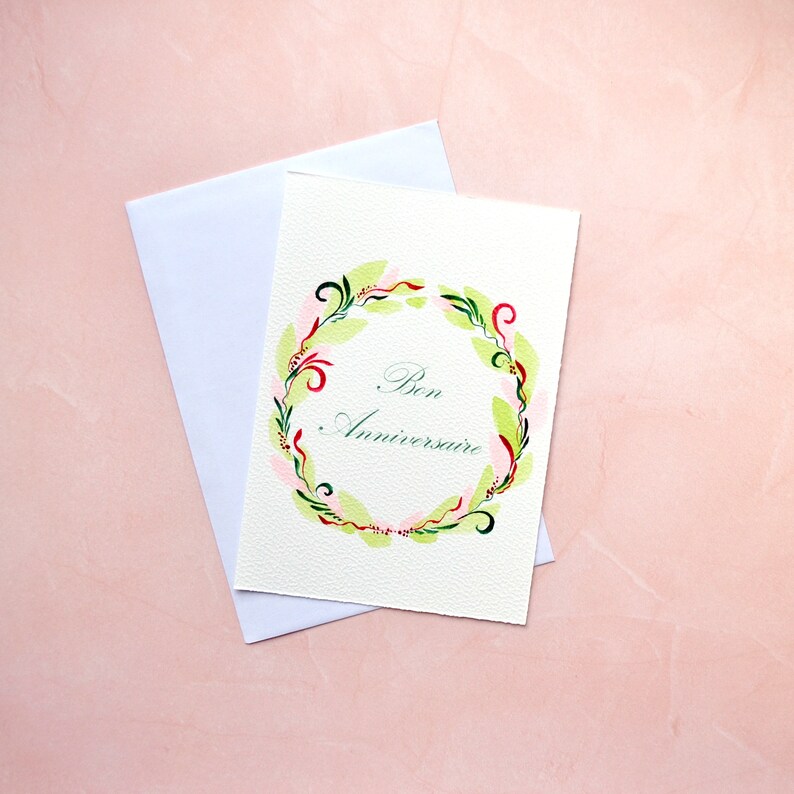 Carte D Anniversaire Aquarelle Originale Unique Fait Etsy