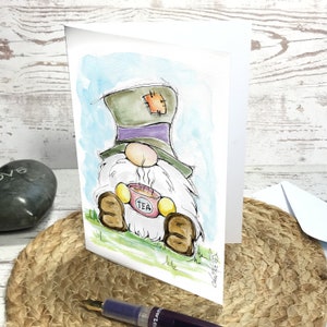 Carte de vœux. Carte postale imprimée d'après l'aquarelle originale de Christa B., aquarelle gnome, fait main