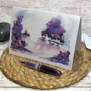 Carte de vœux. Carte postale imprimée d'après l'aquarelle originale, carte postale aquarelle, aquarelle paysage, fait main