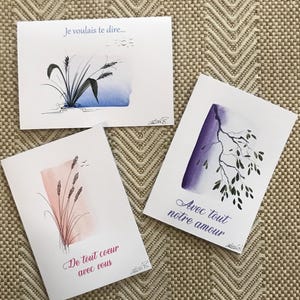 Carte de voeux peinte à la main, aquarelle originale.