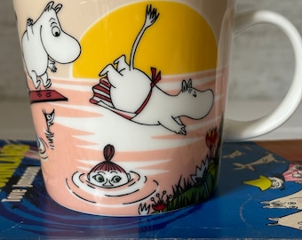 Arabia Finland Moomin Mug: Summer Evening Swim, Collectible