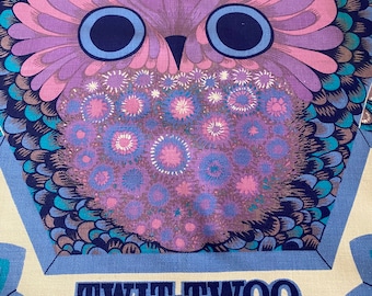 Vintage 1970s Twit-Twoo Owl Cushion Panel – Belinda Lyon Design, Oxfam 1974