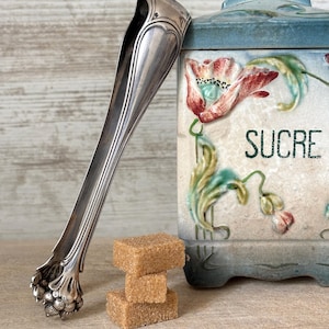 Christofle Paris Silver Plated Sugar Tongs: Art Deco Tableware