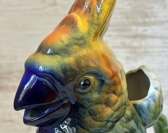 St Clement Majolica Parrot Pitcher: French Tropical Barware UK