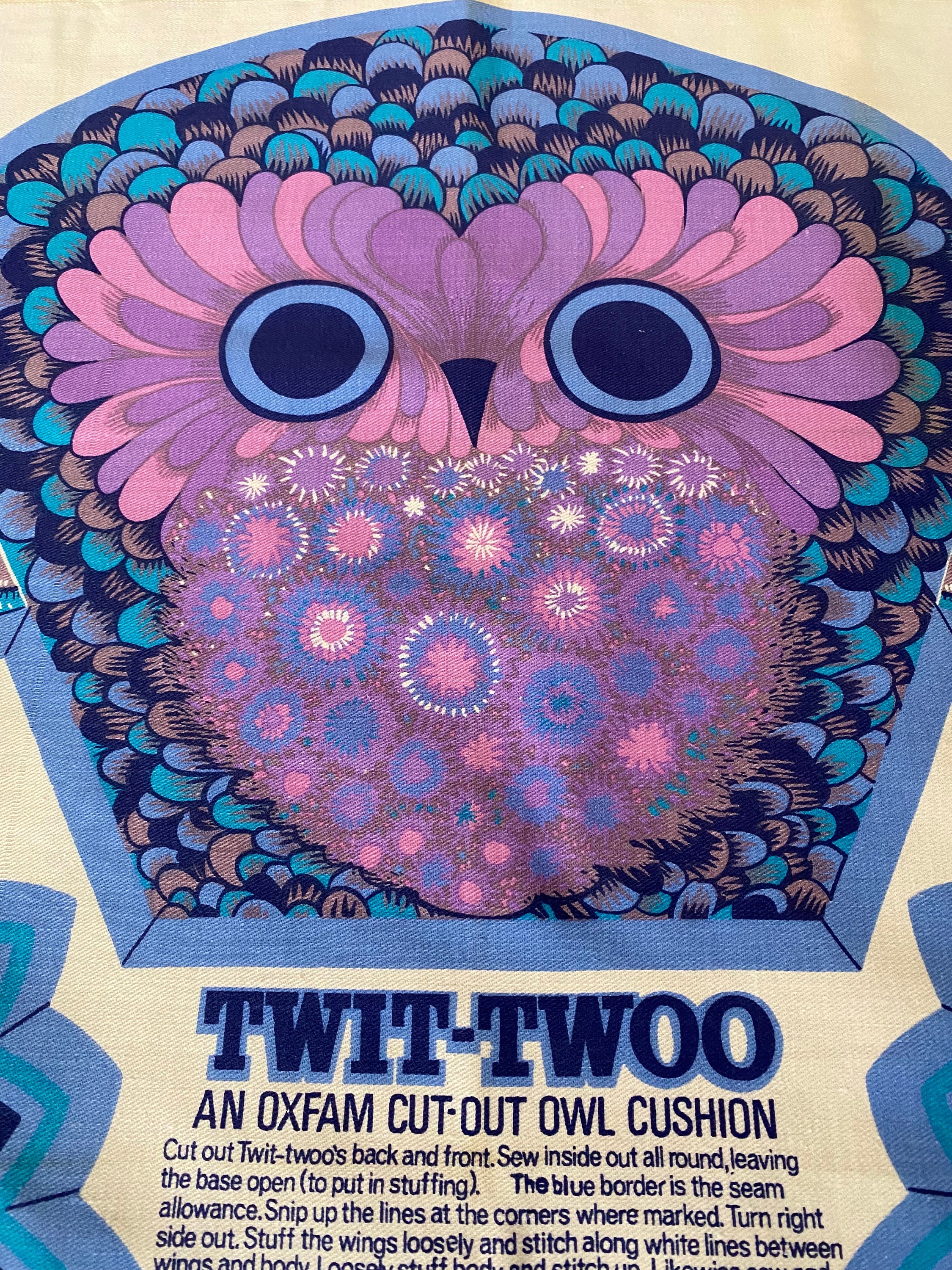 ヴィンテージ 1970年代 トゥイット・トゥー フクロウ クッションパネル 