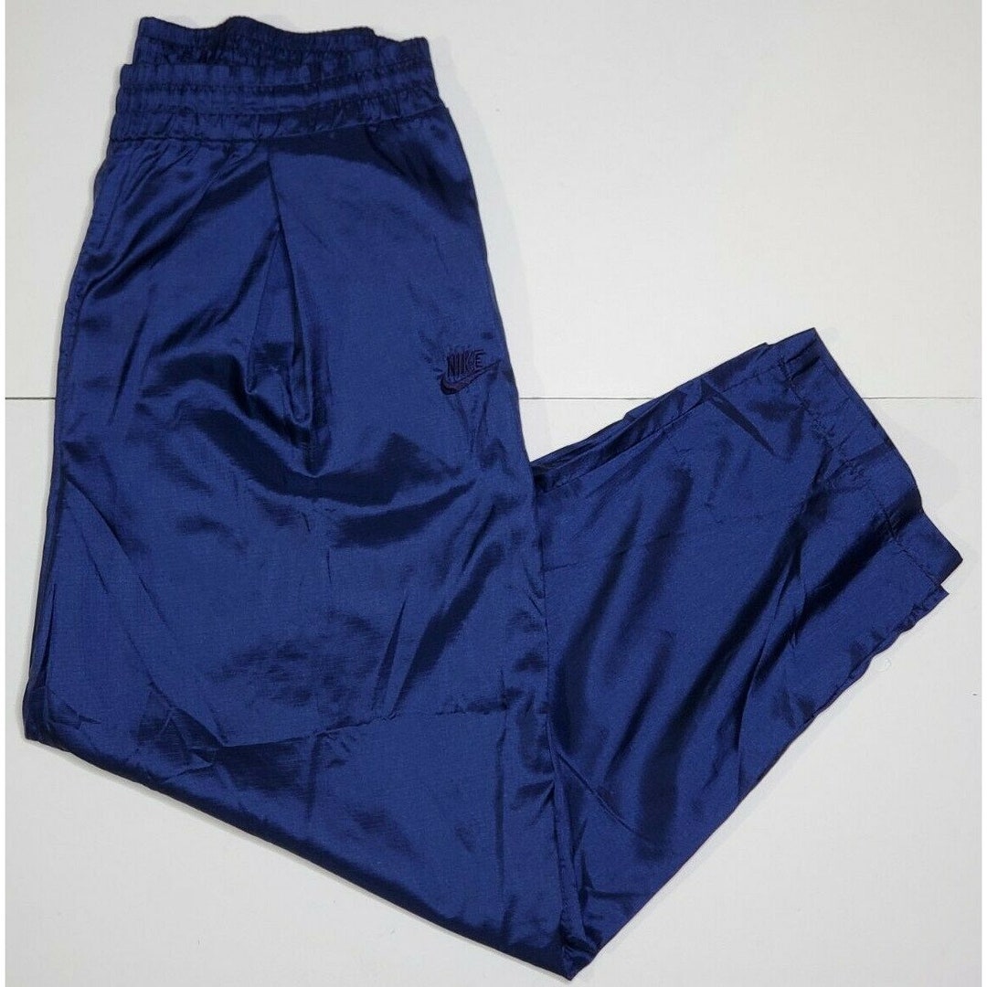 VTG Nike Cross Training Nylon Pants L Mens EUC Navy Blue Missing