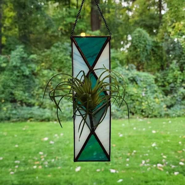 Stained Glass Air Plant Holder Medium | Window Decor | Sun Catcher |Plant Lover