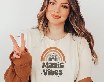 Camicia Magic Disney Vibes, Camicia Disneyland, Camicia Disney World, Camicia Vacanze Disney, Camicia Hippie