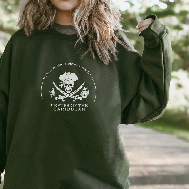 Pirates of the Caribbean Sweatshirt white Design Disneyland Etsy