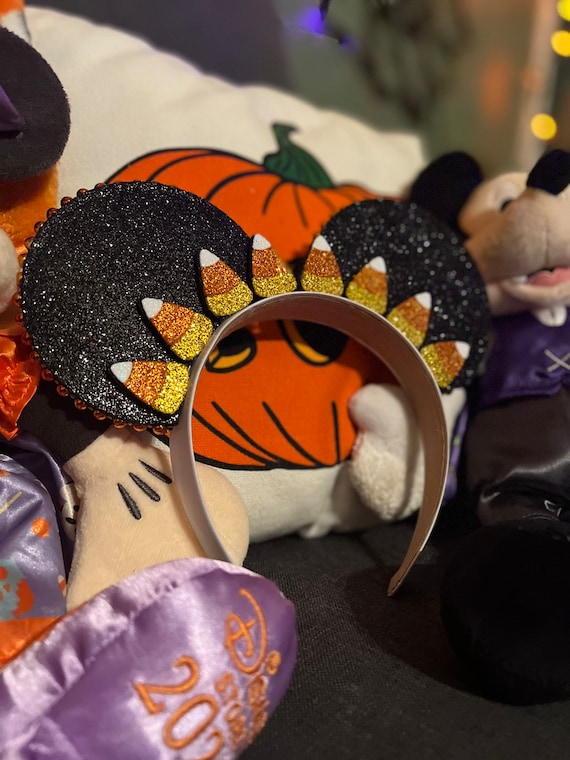 Disney Candy Corn Halloween Fall Sequined Minnie Mouse Ears Headband NEW! 1 bj1285.jpg main image 4