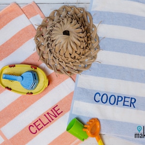 Personalized Beach Towel, Personalized Pool Towel, Pool Towel with Name, Beach Towel with Name, Striped Towel, Personalized Cabana Towels