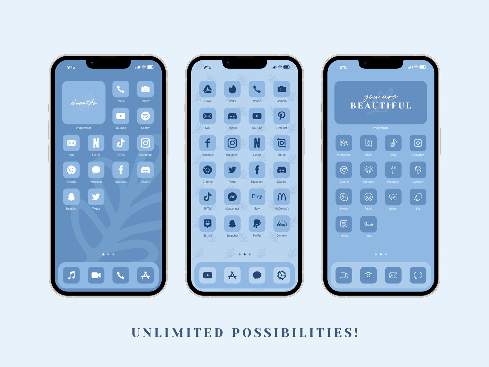 Ios 16 App Icon Pack Baby Blue App Icons Light Blue iPhone Etsy