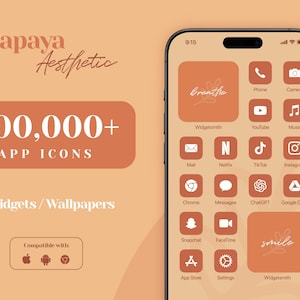 iOS 18 App Icon Pack, App Icons Yellow iPhone Aesthetic, iPhone Widgets, Wallpapers for Phone, Golden Yellow Home Screen, Red Orange Theme